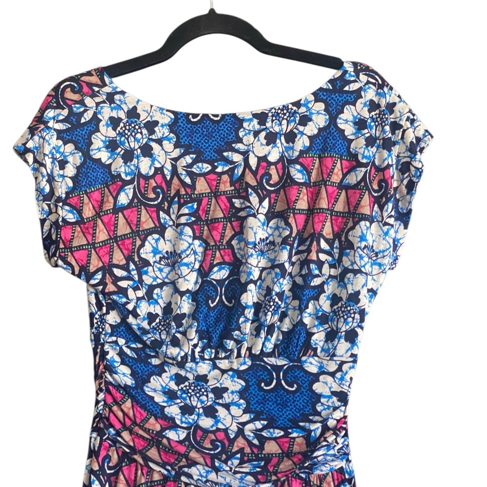 Anthropologie MEADOW RUE Batik Gardenia Floral Rayon Jersey Dress S Like new - Picture 7 of 10